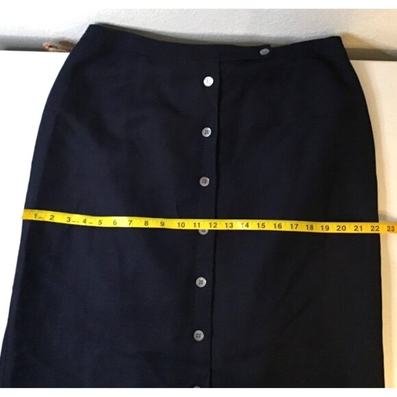 EMMA JAMES-WOMENS A-LINE MIDI SKIRT BUTTON FRONT CLOSURE FULLY LINE BLUE SIZE 16 - Picture 5 of 6